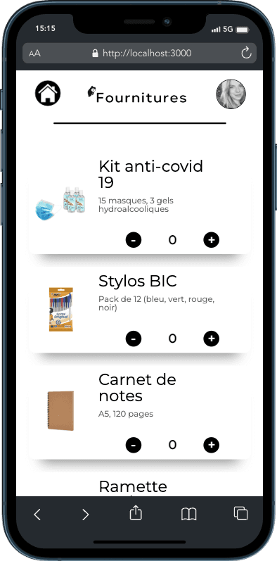 project mockup screens